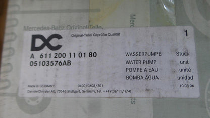 Original MERCEDES-BENZ G-klasse W463 W901-905 Sprinter Wasserpumpe A611200110180