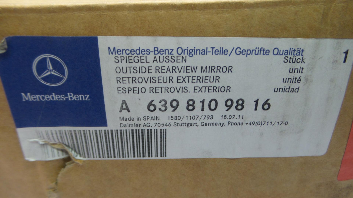 Original MERCEDES-BENZ W639 Vito Viano Außenspiegel elektr. links A6398109816