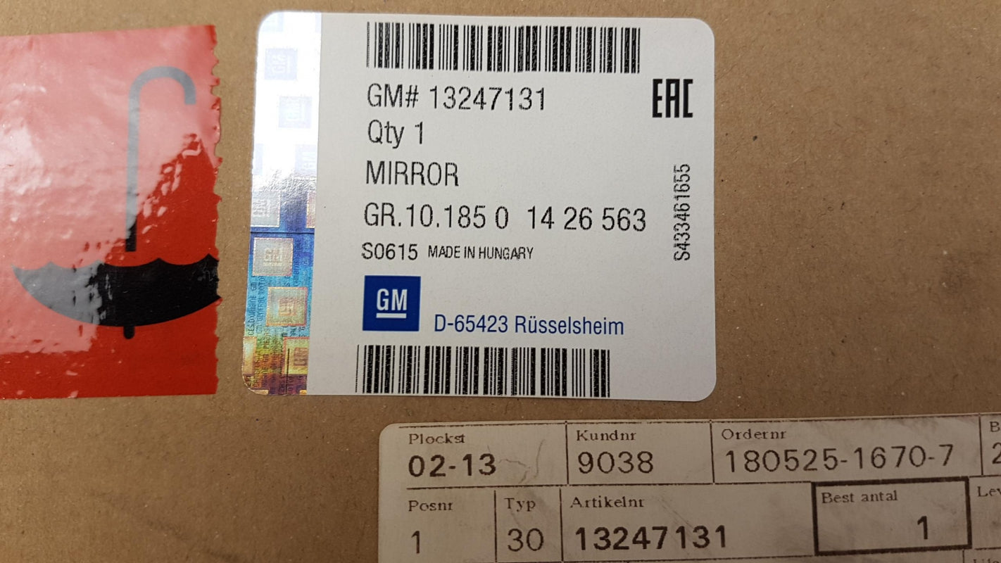 Original OE OPEL Außenspiegelglas 13247131