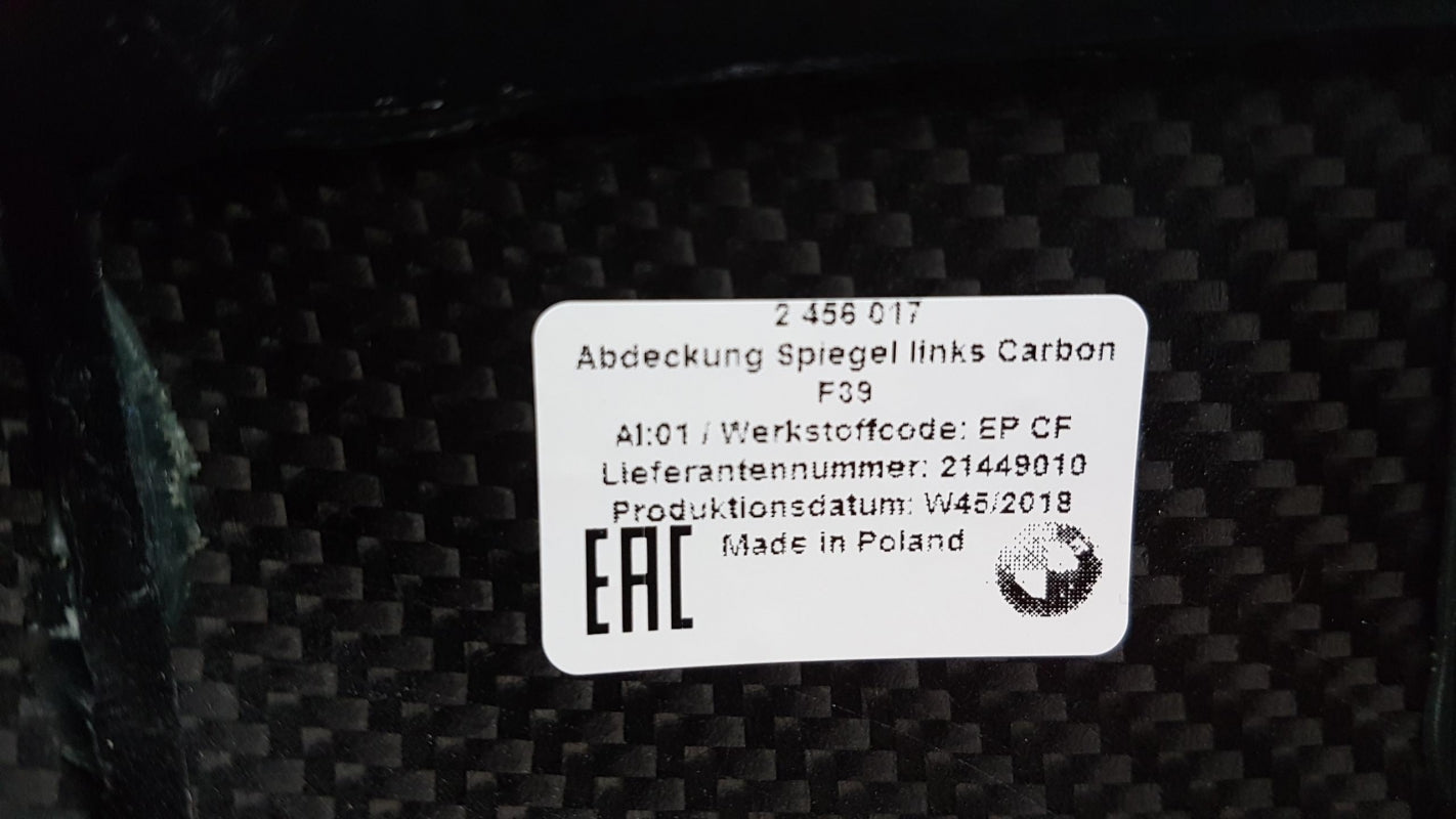 Original BMW 2' F44 X2 F39 Außenspiegelkappe M Performance Links 51162456017