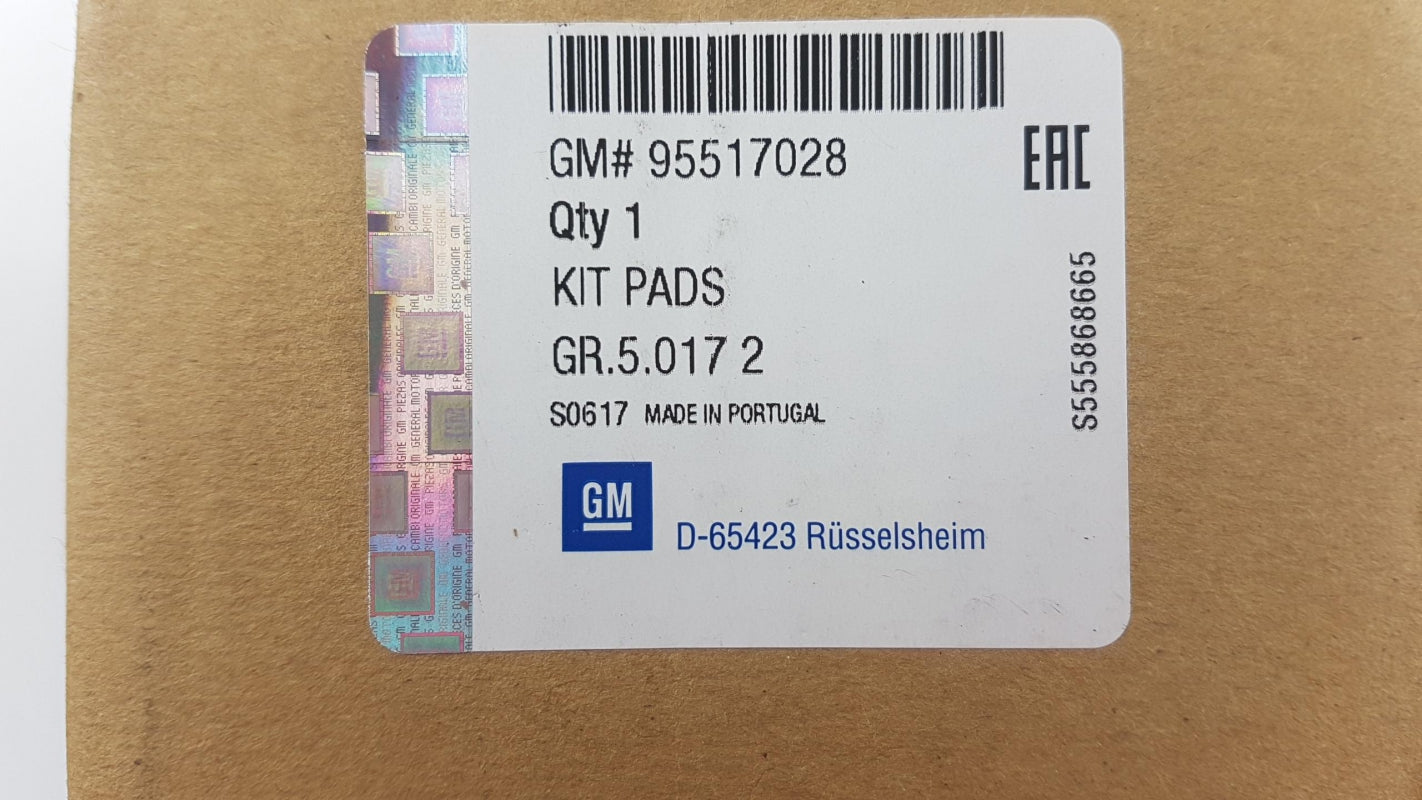 Original OPEL Corsa-E Bremsbeläge Bremsklötze 14" hinten 95517028