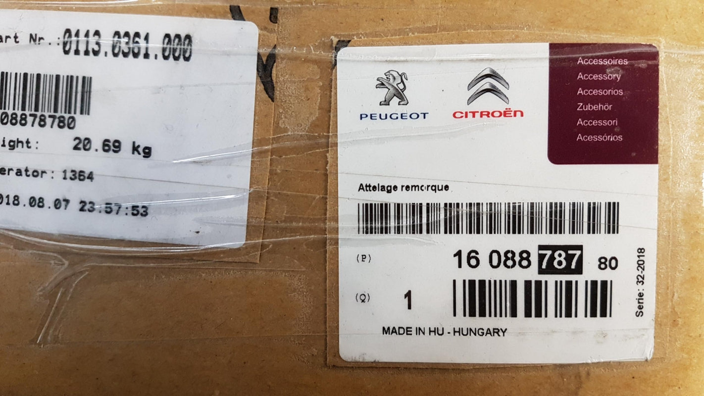 Original PEUGEOT Partner Tepee CITROEN Berlingo Anhängerkupplung 1608878780