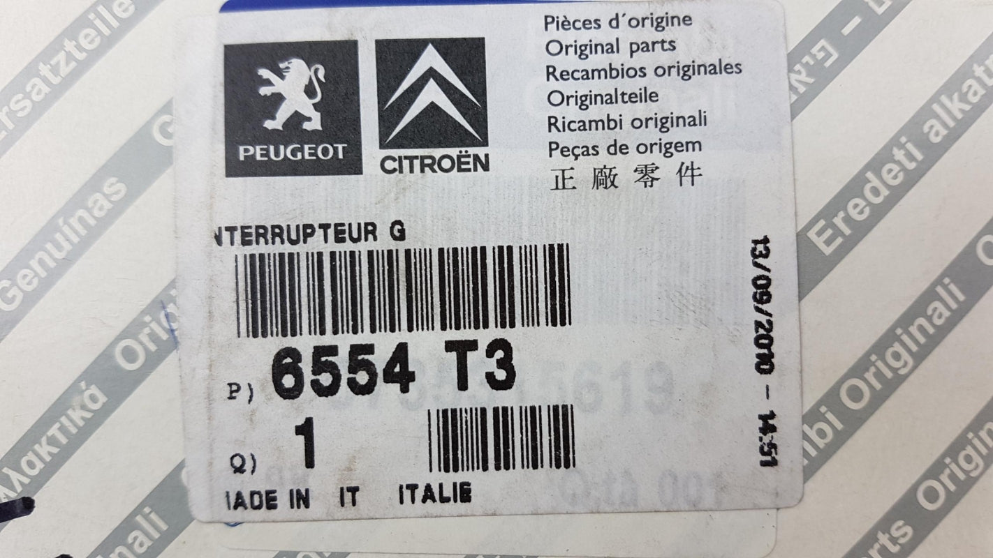 Original PEUGEOT Boxer II CITROEN Jumper II Fensterheberschalter links 6554T3