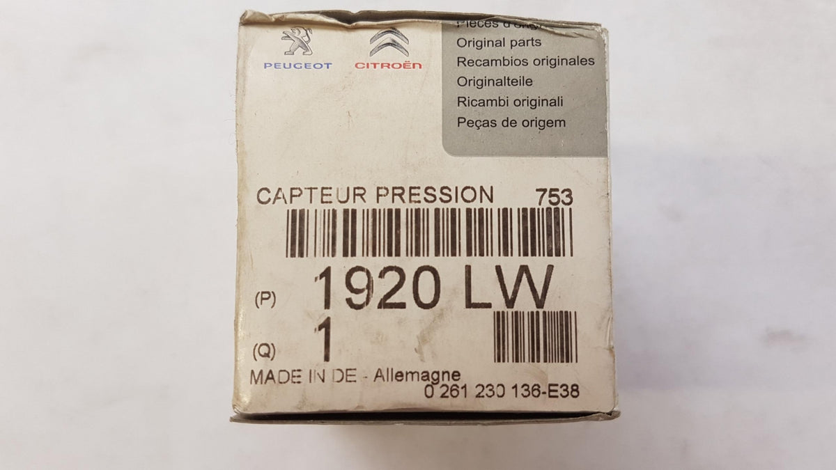 Original OE Peugeot Ladedrucksensor 1920LW