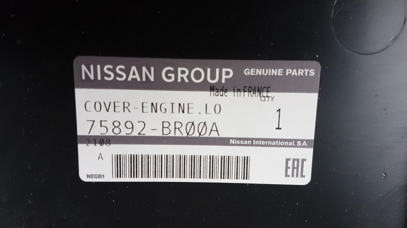 Original NISSAN Qashqai (2010-2014) Motorabdeckung Vorne Unter 75892BR00A