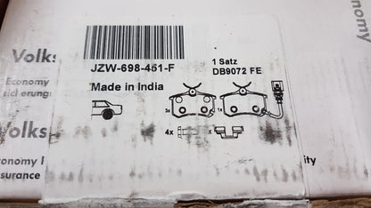 Original OE Volkswagen Bremsensatz 2 Bremsscheiben + 4 Bremsbeläge JZW698601AJ