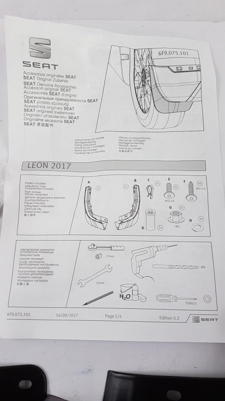 Original SEAT Arona 2017 > Schmutzfänger 2 Stück Hinten 6F9075101