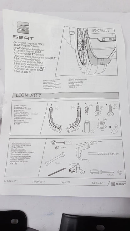 Original SEAT Arona 2017 > Schmutzfänger 2 Stück Hinten 6F9075101