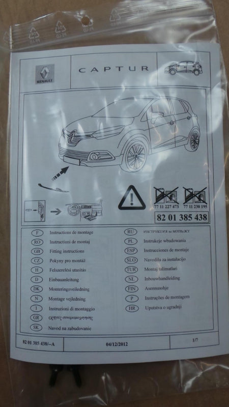 Original RENAULT Captur Unterfahrschutz am Vordere Stoßfänger 8201385438