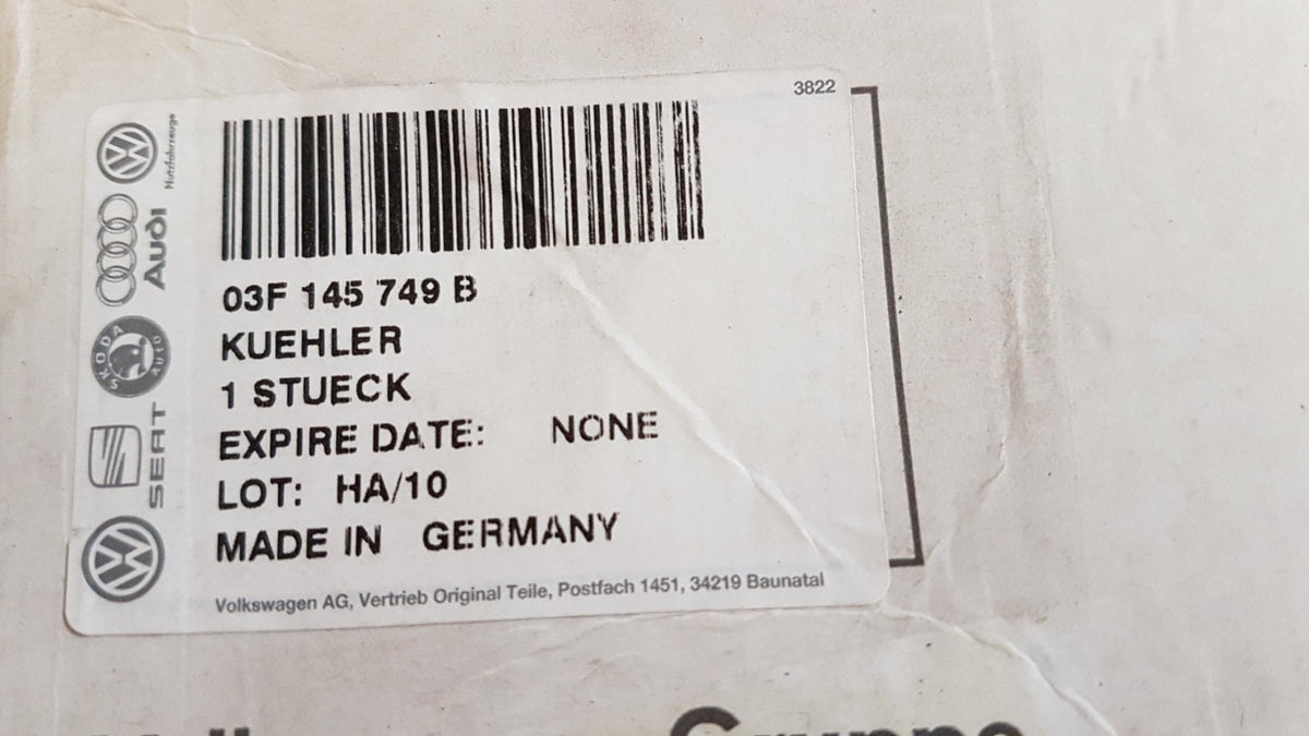Original VW Golf Polo Touran SKODA Octavia 1.2 TSI Ladeluftkühler 03F145749B