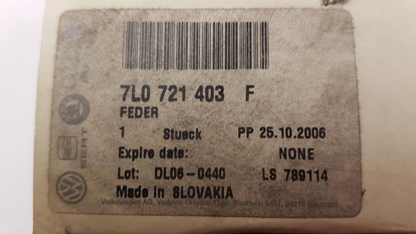 Original OE Volkswagen Kupplungspedal Feder 7L0721403F