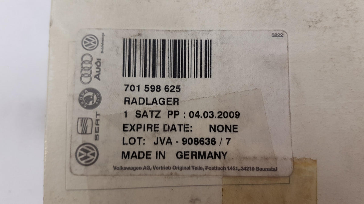 Original OE Volkswagen Radlagersatz 701598625