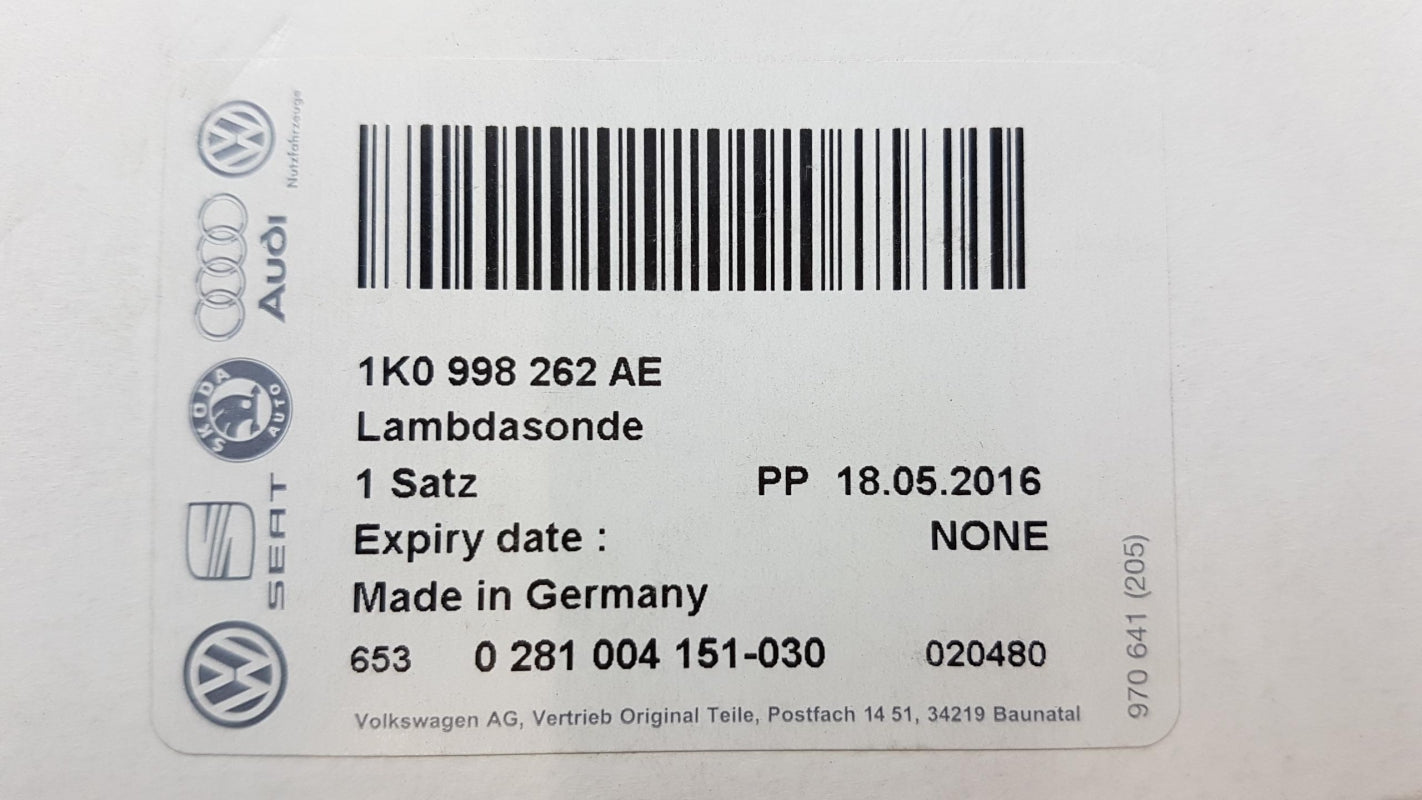 Original AUDI A3 A4 A8 Q7 VW Amarok Touareg T5 Lambdasonde 6-polig 1K0998262AE