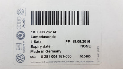 Original AUDI A3 A4 A8 Q7 VW Amarok Touareg T5 Lambdasonde 6-polig 1K0998262AE