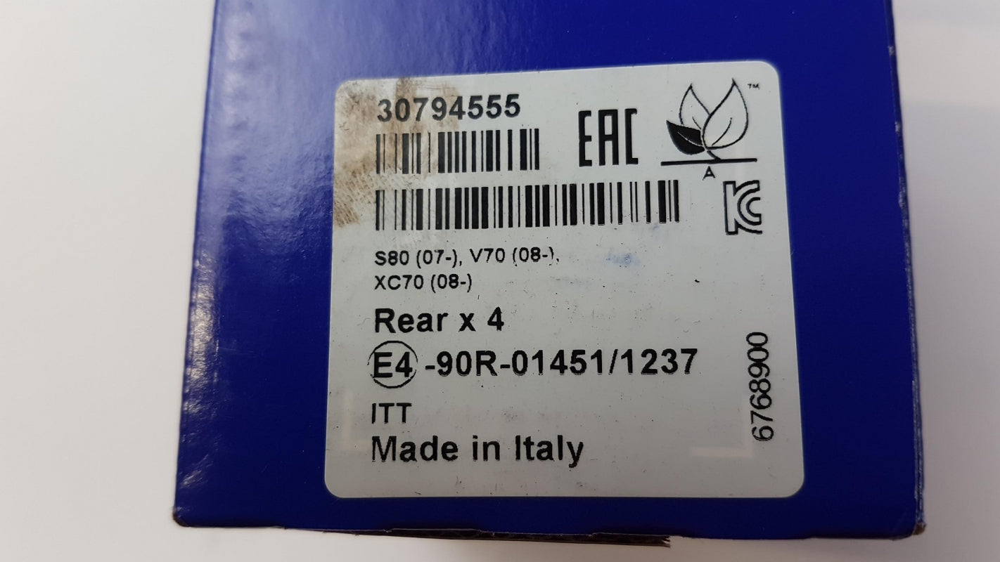 Original VOLVO S80 V70 XC70 Bremsbeläge Bremsklötze hinten 30794555