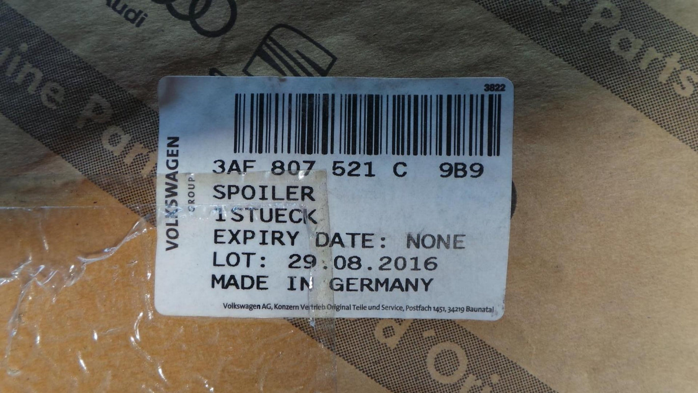 Original VW Passat B7 Spoiler für Hintere Stoßfänger satinschwarz 3AF807521C9B9