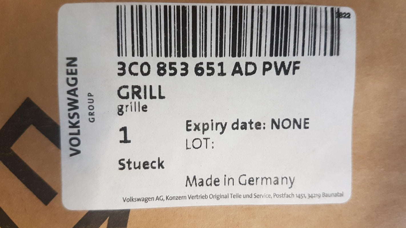 Original VW Passat B6 '06-'11 Kühlergitter schwarz chromglanz 3C0853651ADPWF