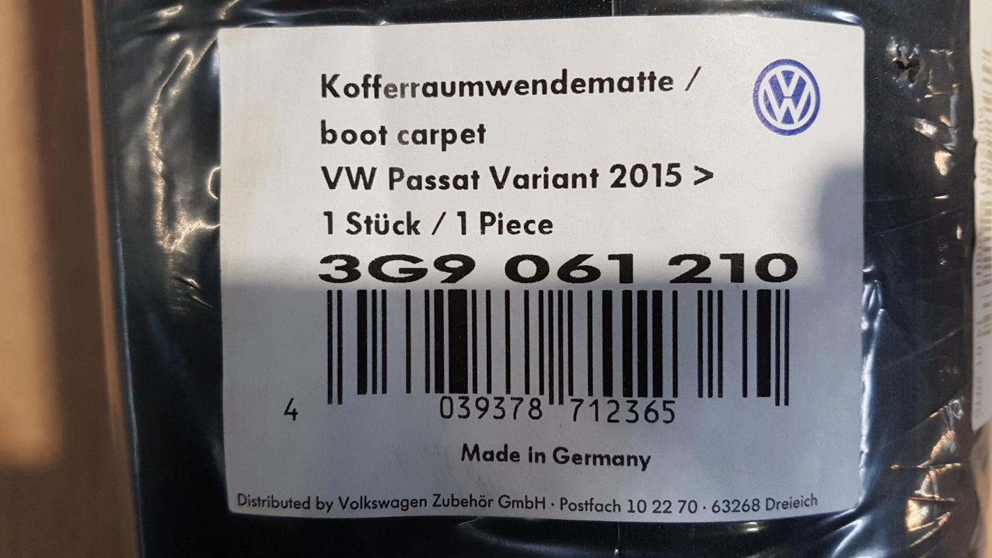 Original VW Passat B8 Variant Kofferraummatte anthrazit 3G9061210