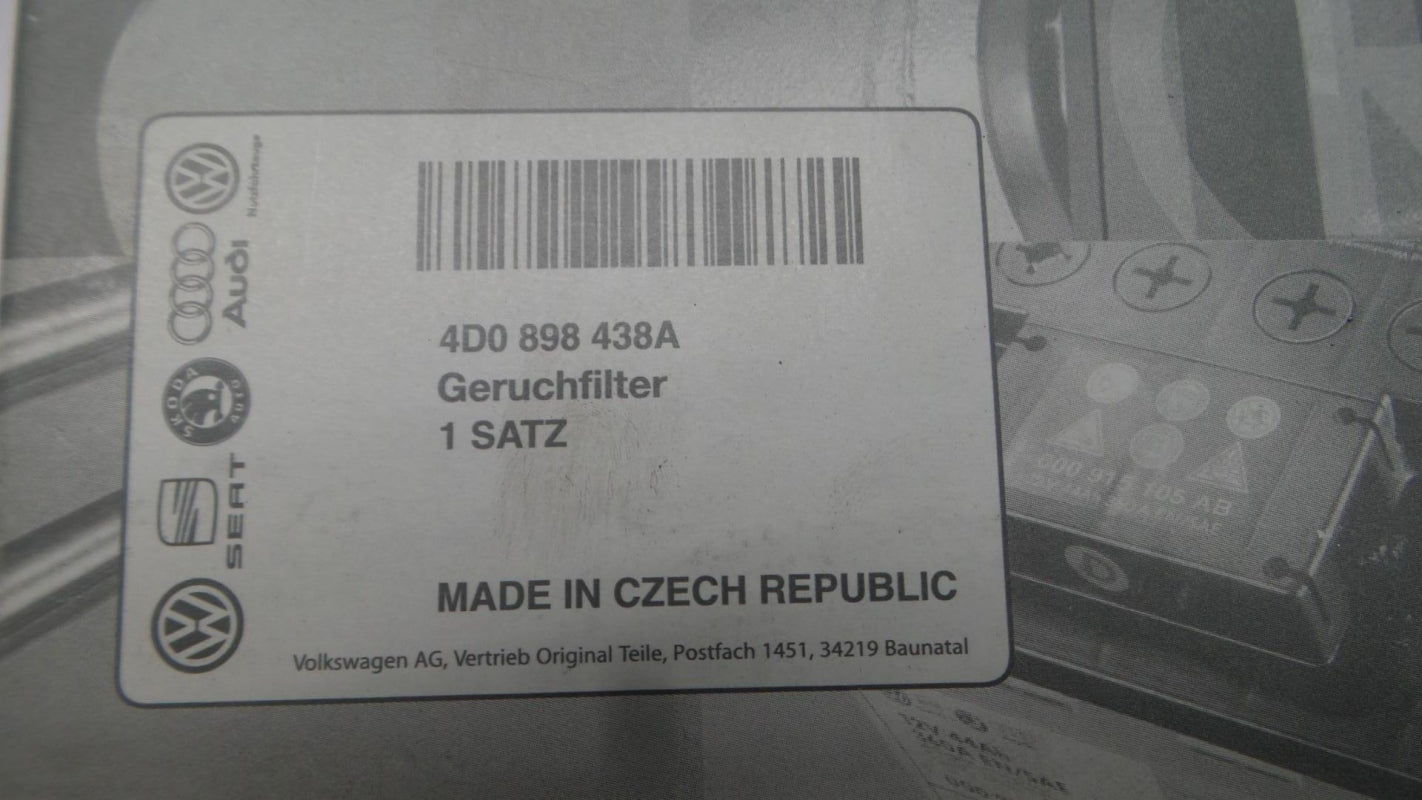 Original AUDI A8 Pollenfilter Innenraumfilter 4D0898438A
