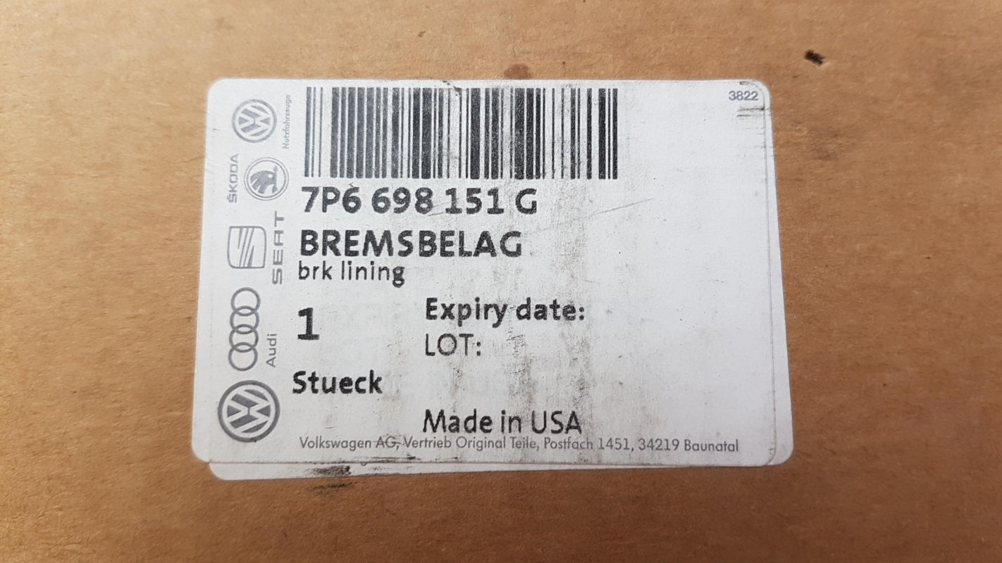 Original OE Volkswagen Bremsbeläge 7P6698151G