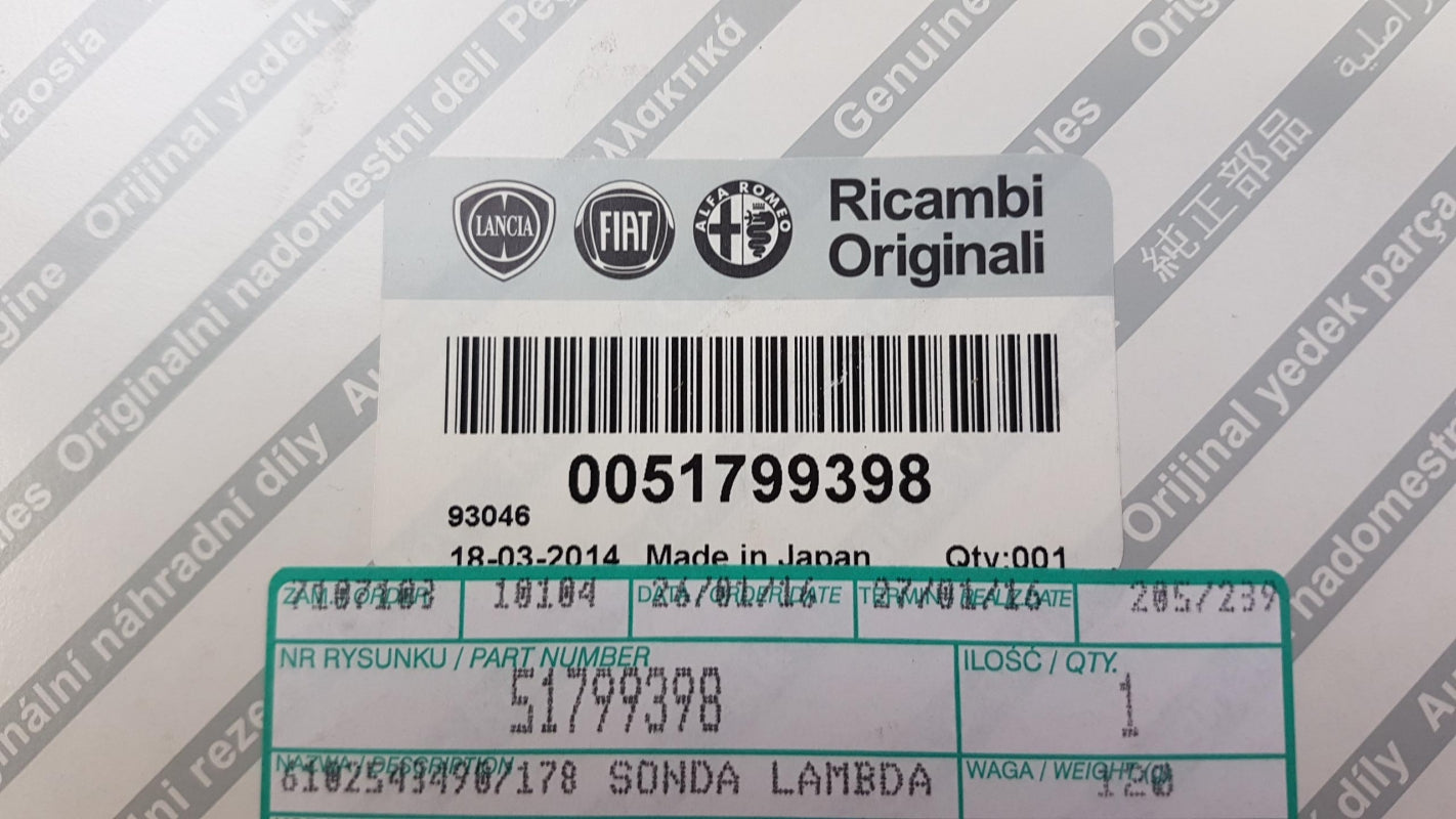 Original OE FIAT Lambdasonde 51799398