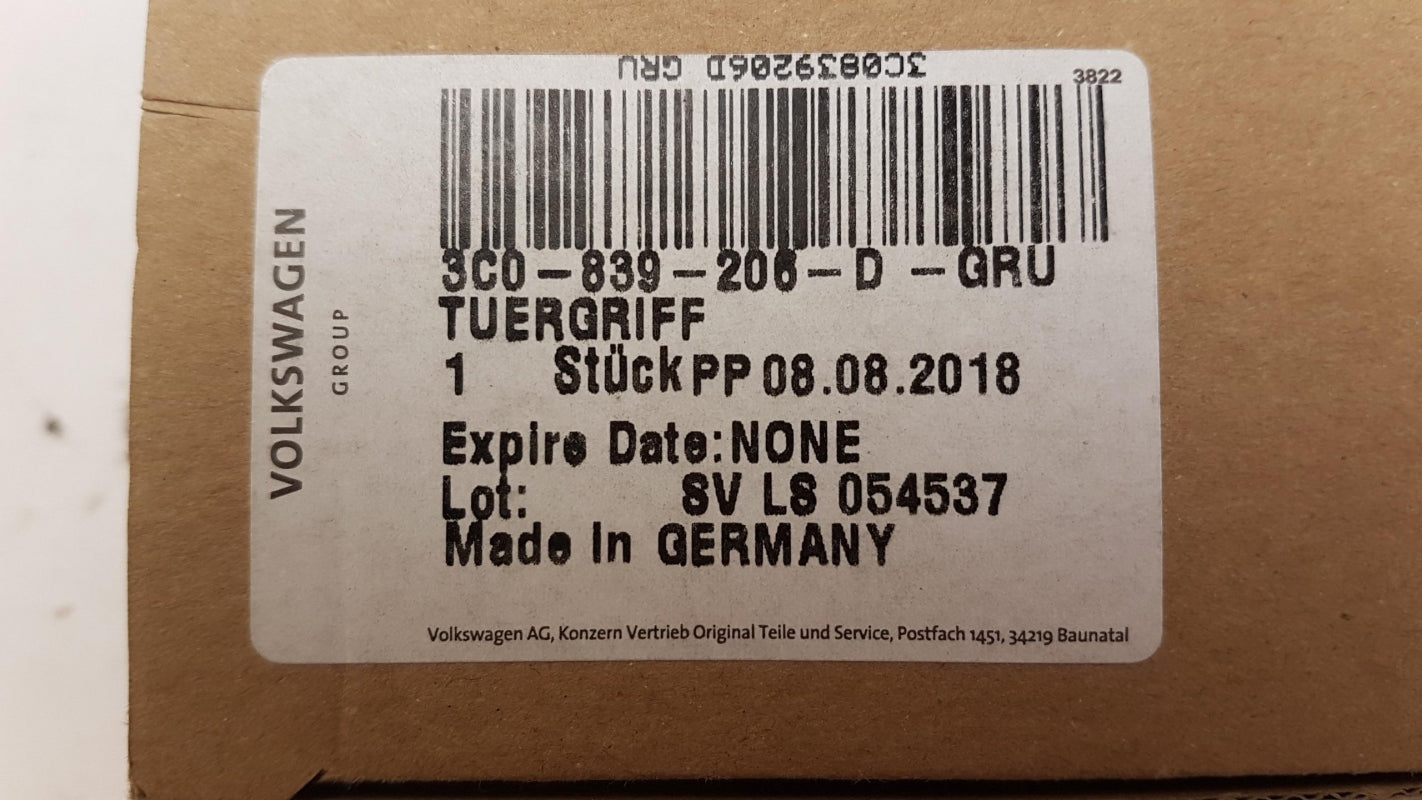 Original VW Passat 3C Passat CC Türgriff grundiert hinten rechts 3C0839206DGRU