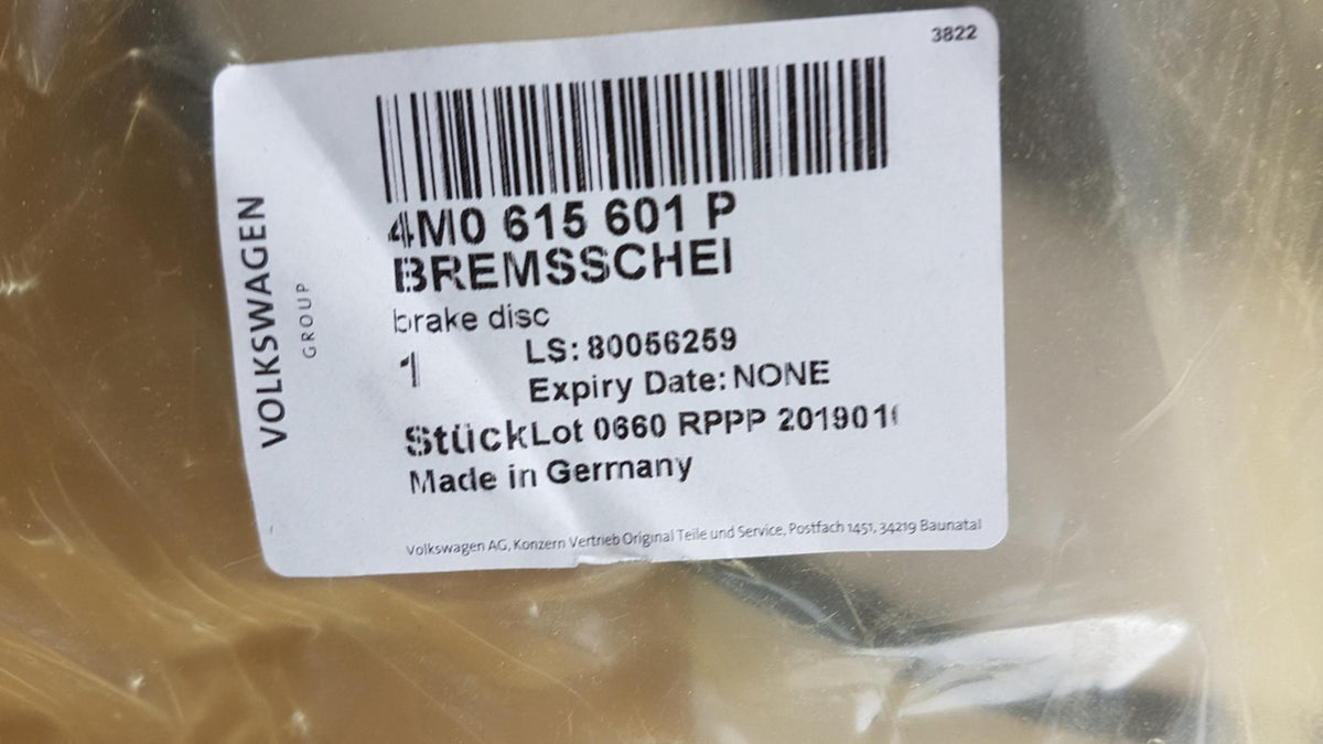 Original AUDI A6 A7 A8 e-tron Q8 VW Touareg Bremsscheibe 1-st. hinten 4M0615601P