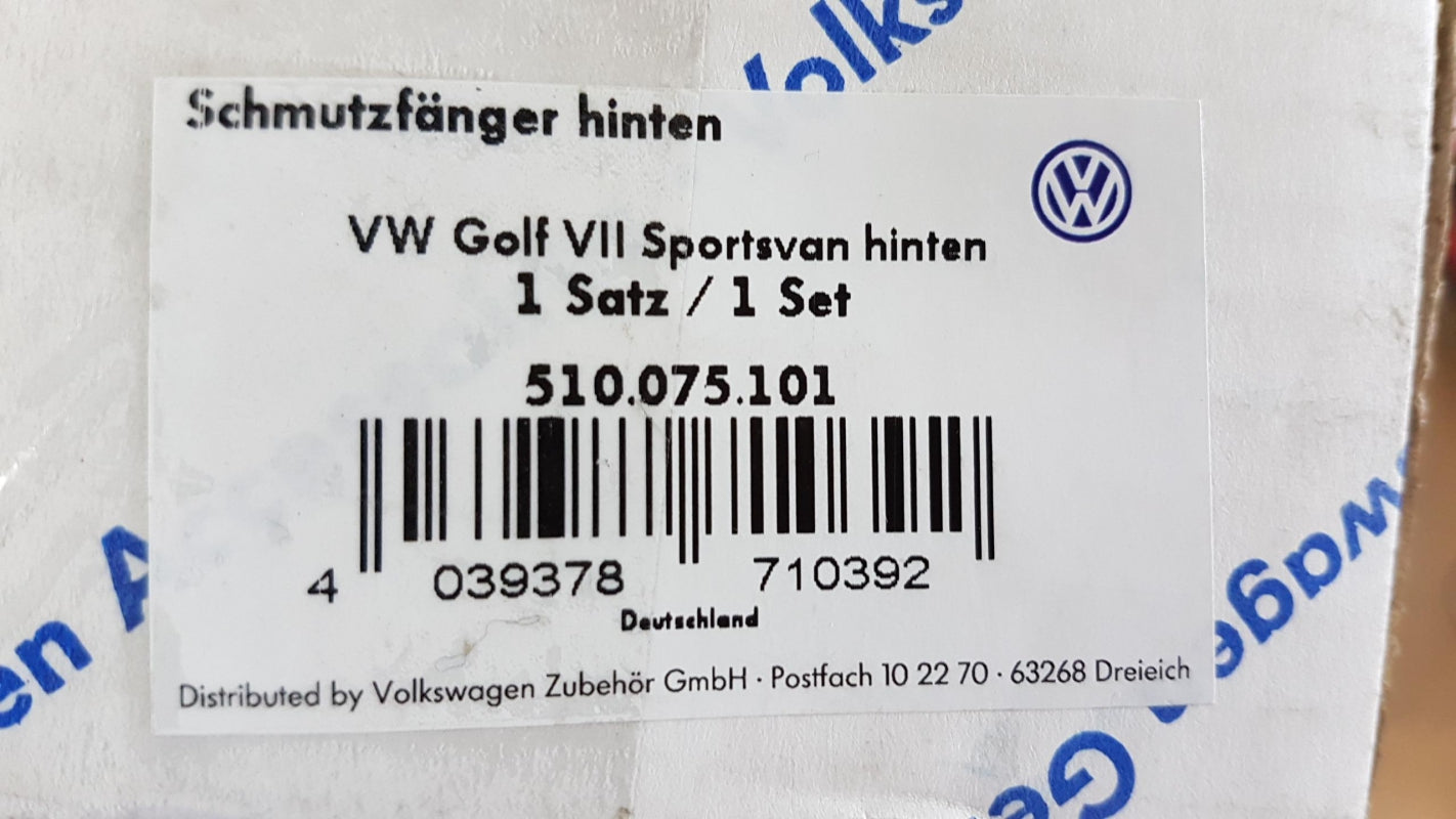 Original VW Golf Sportsvan Schmutzfängersatz 2-stück hinten 510075101