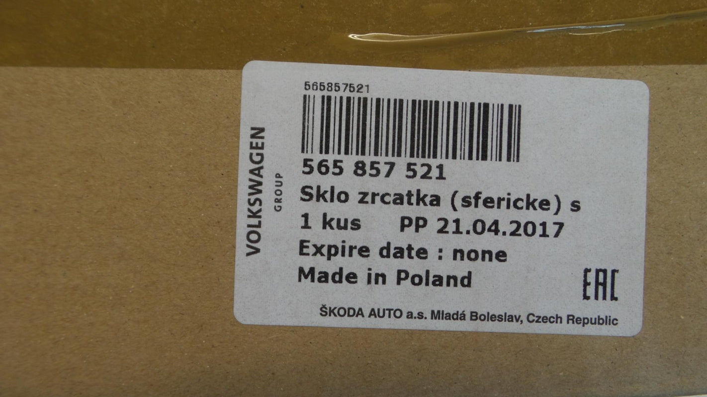 Original SKODA Kodiaq Karoq Außenspiegelglas konvex links 565857521