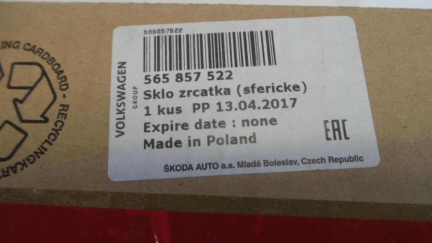 Original SKODA Kodiaq Karoq Außenspiegelglas konvex rechts 565857522