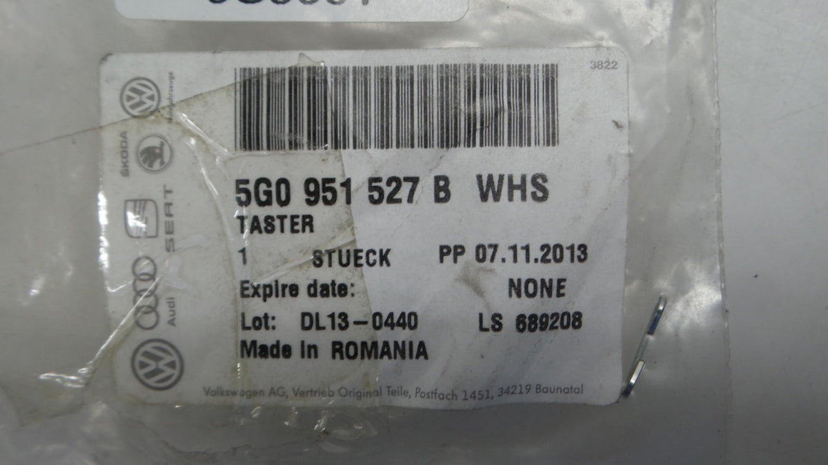 Original VW Golf Mk7 Drucktaster für Tiptronic schwarz weiss links 5G0951527BWHS