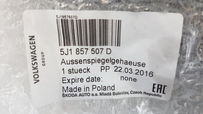 Original SKODA Fabia II '07-'14 Außenspiegelgehäuse links 5J1857507D