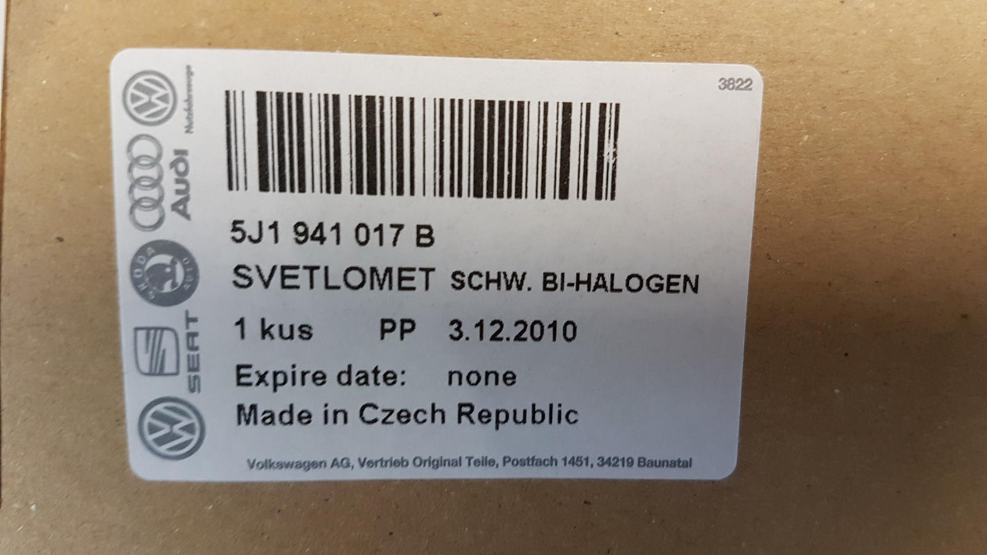 Original SKODA Roomster Fabia '07-'10 Halogen Hauptscheinwerfer links 5J1941017B
