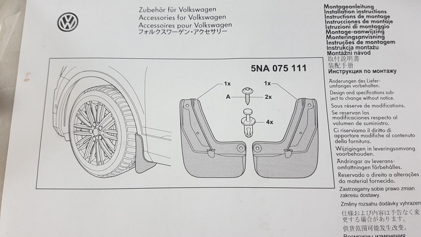 Original OE Volkswagen Schmutzfänger 5NA075111