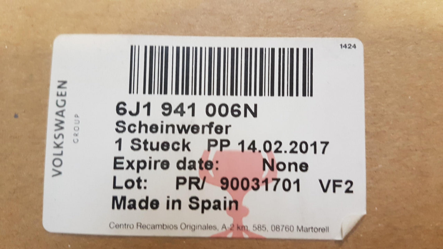 Original SEAT Ibiza 6J '12-'15 Halogen Hauptscheinwerfer rechts 6J1941006N