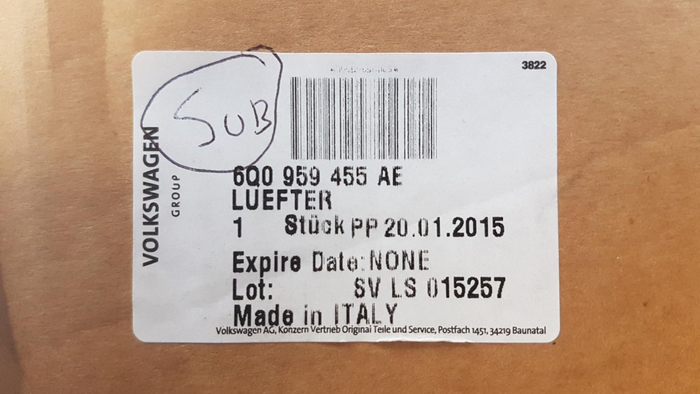 Original VW Fox Polo IV SKODA Fabia SEAT Ibiza Motorkühlung Lüfter 6Q0959455AE