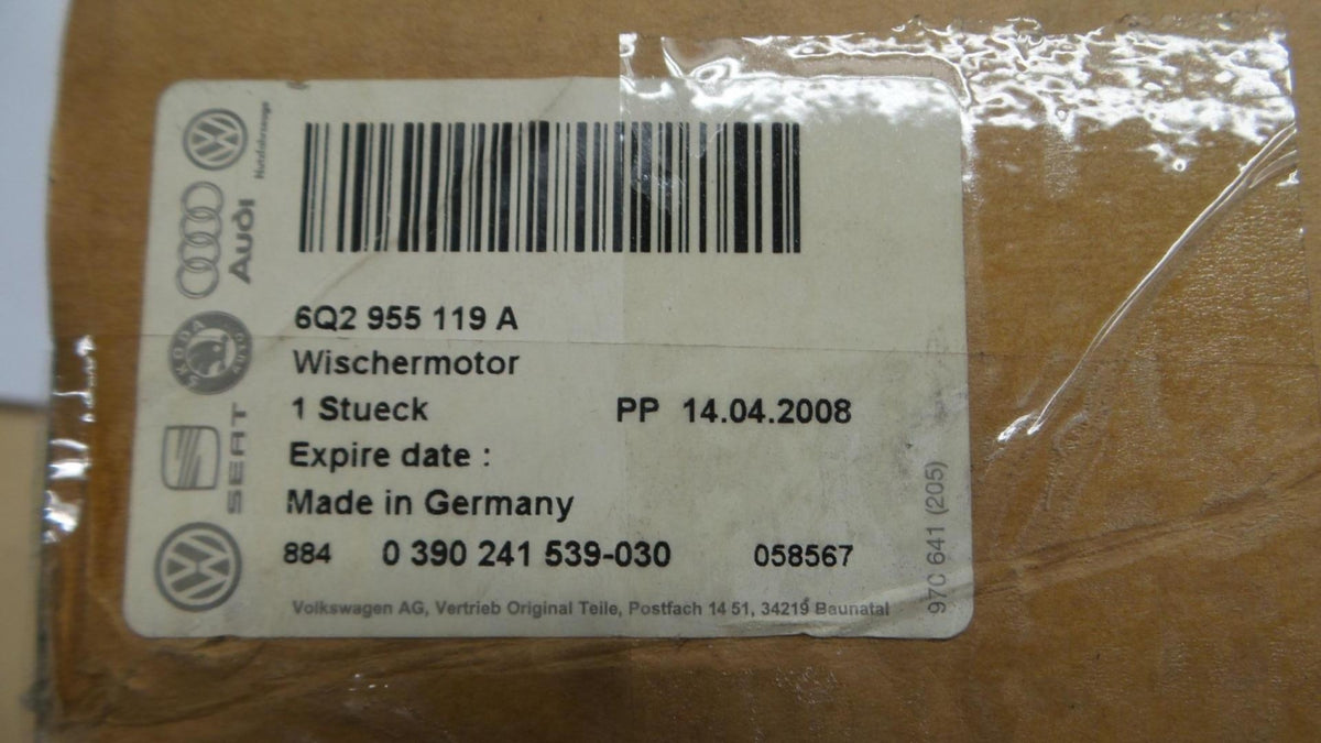 Original VW Polo Mk4 SKODA Fabia I rechtslenker Wischermotor vorne 6Q2955119A