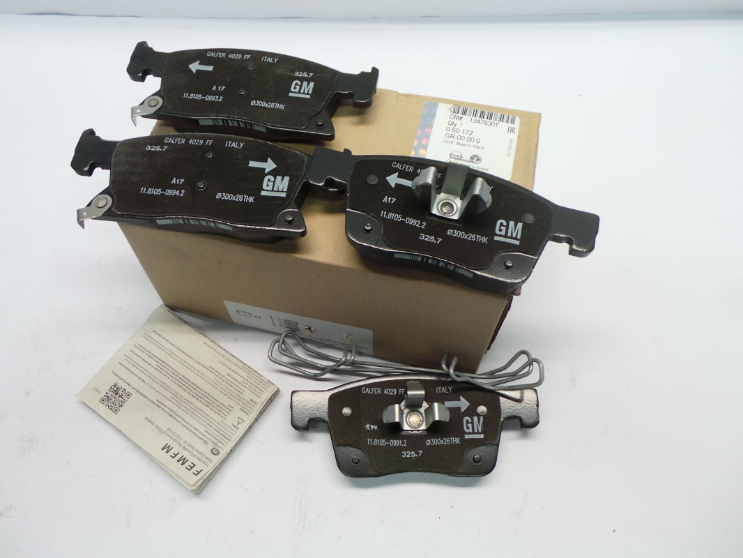 Original OPEL Astra-K brake pads brake system: RPO J60/J79 300mm front 13478301 