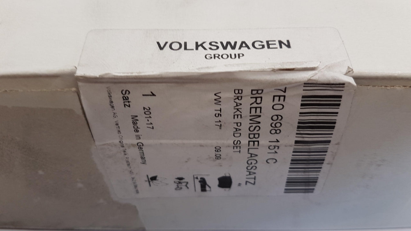 Original VW Transporter T5 T6 Bremsbeläge mit Warnkontakt vorne 7E0698151C