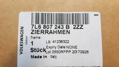 Original VW Touareg '07-'10 Kühlergrill Zierrahmen mitten chrom 7L6807243B2ZZ