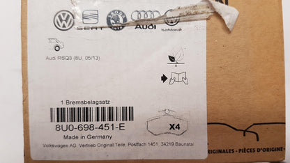Original AUDI RS Q3 '13-'16 Bremsbeläge hinten 8U0698451E