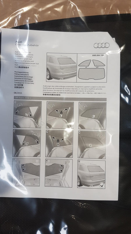 Original AUDI A4 S4 RS4 (B9) Sonnenblenden 3-teilig 8W9064160
