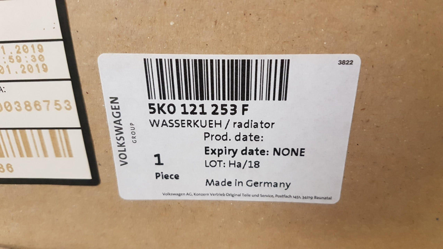 Original VW Jetta VI (5C6) SKODA Superb II (3T) Wasserkühler 5K0121253F