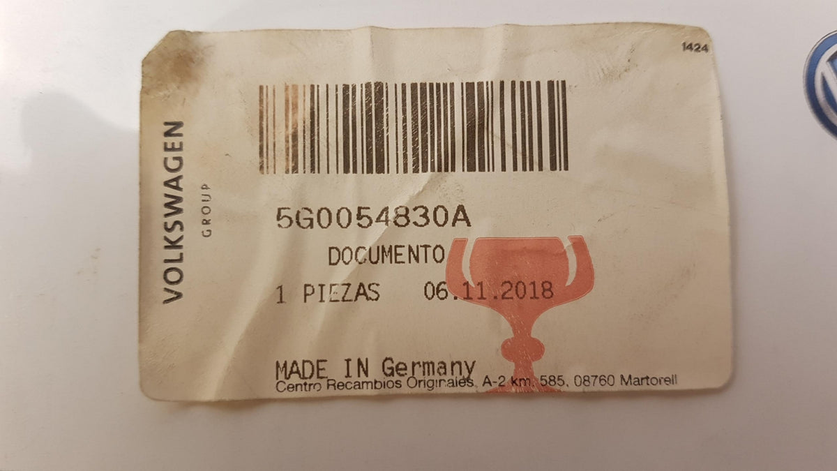 Original OE Volkswagen Aktivierungscode 5G0054830A