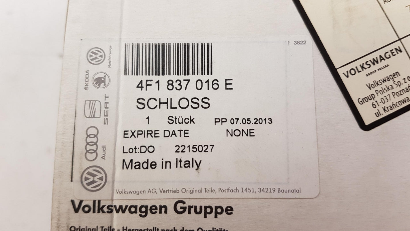 Original AUDI A6 RS6 Türschloss mit Turkontaktschalter Vorne Rechts 4F1837016E