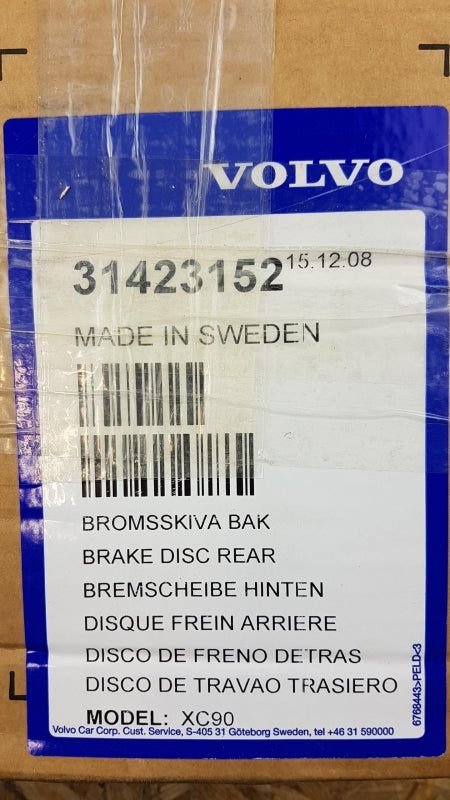 Original VOLVO XC90 I '02-'14 Bremsscheibe (1 stück) hinten 31423152
