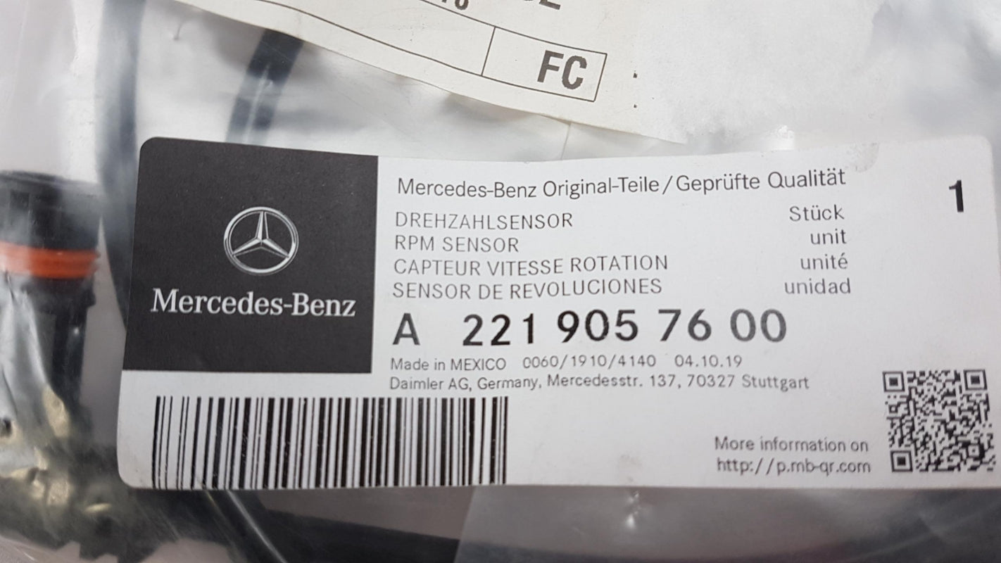 Original OE MERCEDES-BENZ Raddrehzahl Sensor A2219057600
