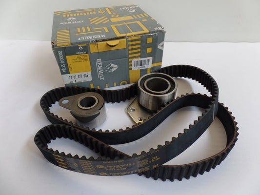 Original RENAULT Megane I Zahnriemensatz mit Rollen Reparatursatz 7701477046