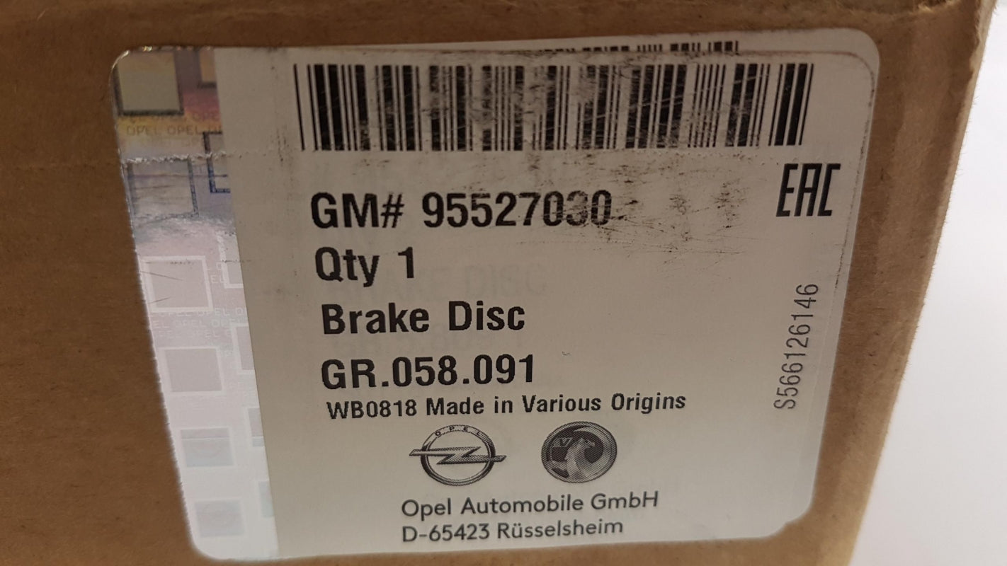 Original OE OPEL Astra J Bremsscheibensatz (2 Stück) 95527030