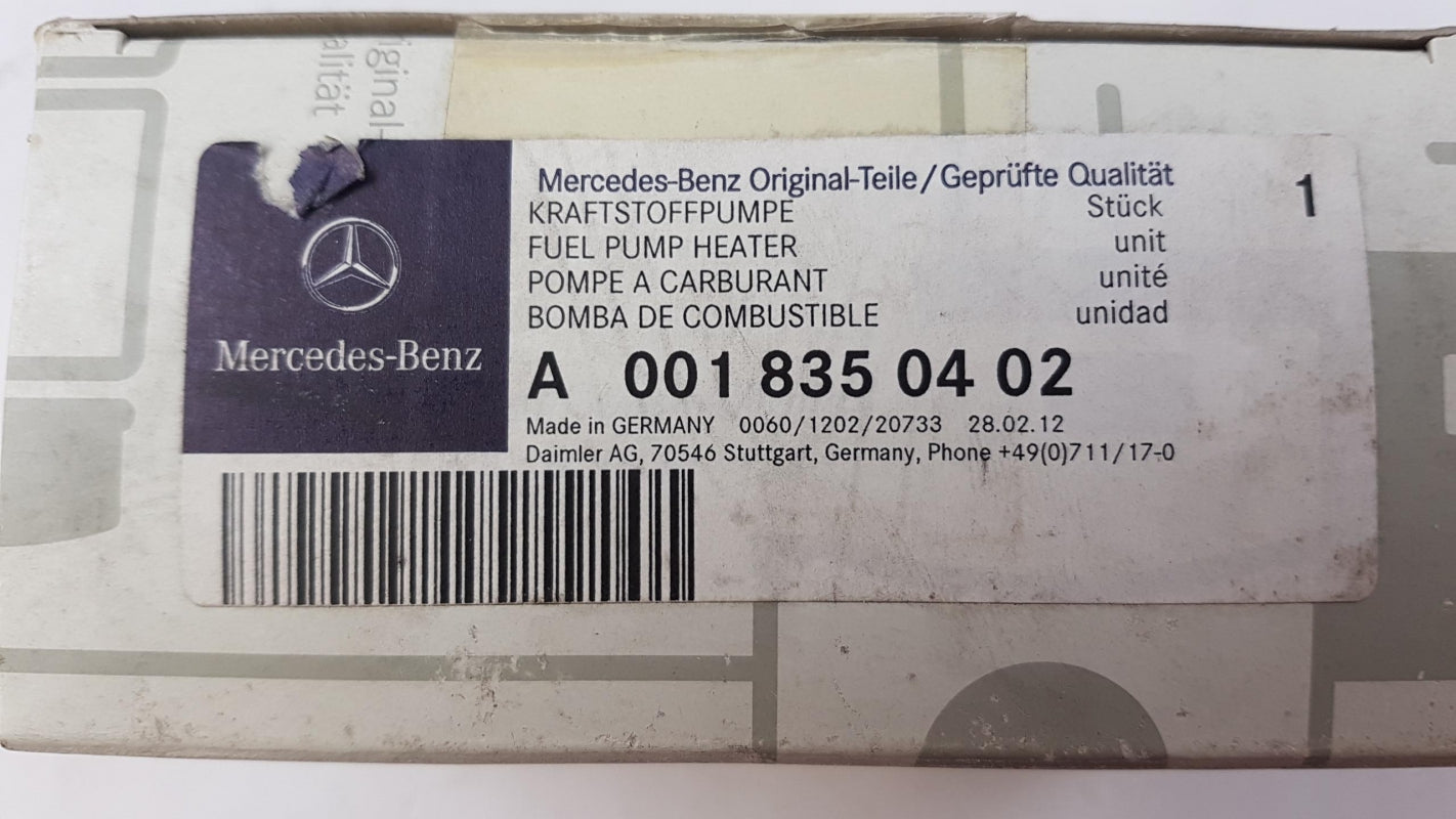 Original MERCEDES-BENZ Sprinter W906 Standheizung Kraftstoffpumpe A0018350402